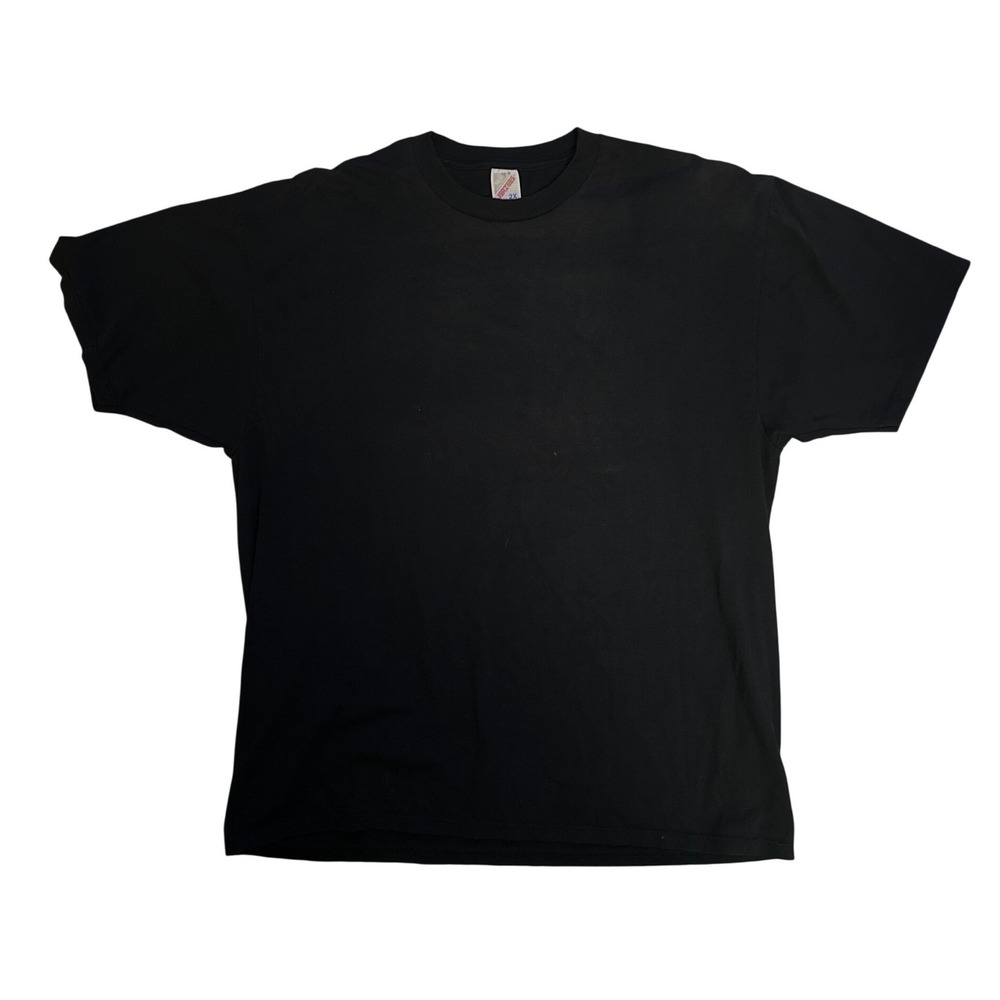 Vintage Jerzees Blank T Shirt Black 2X Single Stitch Made in USA 50/50 Blend